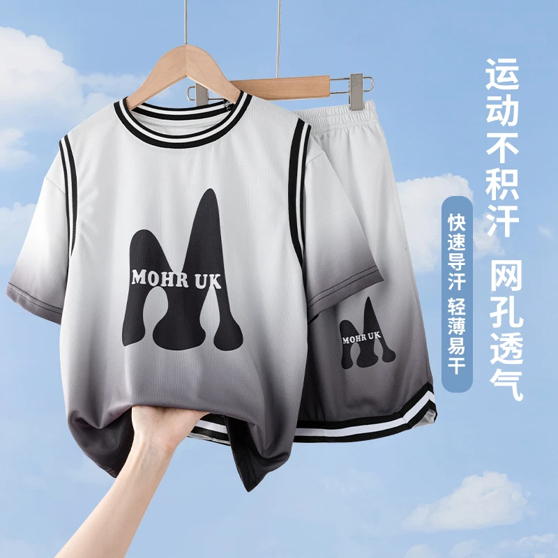 儿童篮球服夏季薄款套装速干运动服男童球衣两件套女童夏装17030