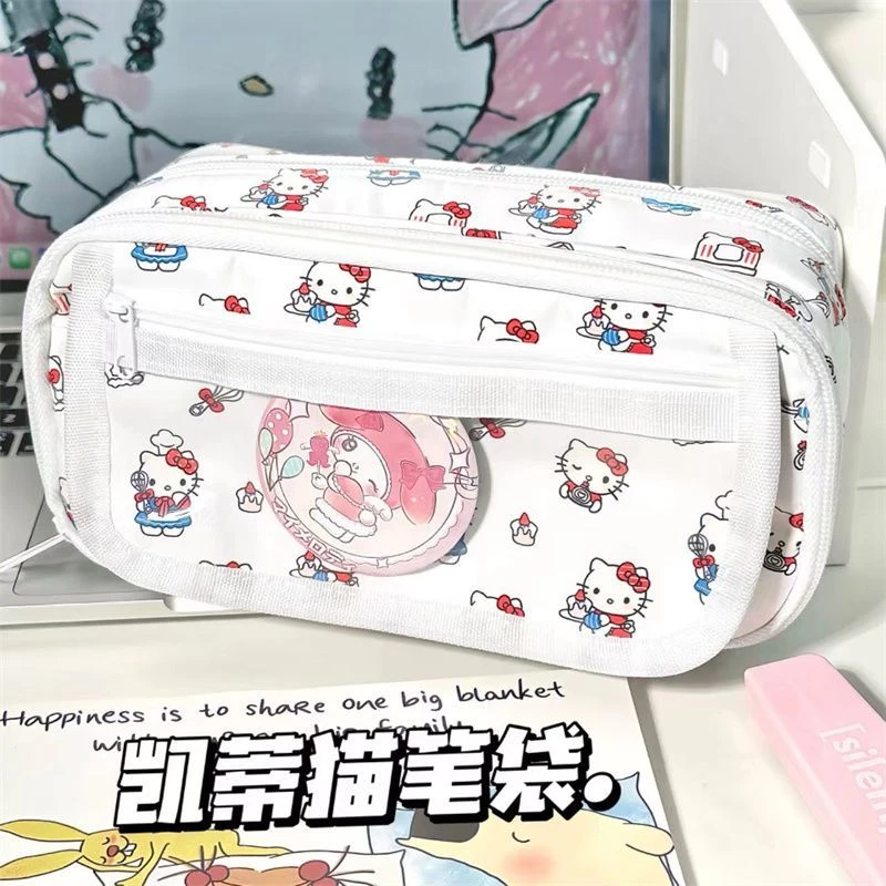 hellokitty笔袋文具袋可爱卡通学生桌面文具收纳包少女心痛包笔袋