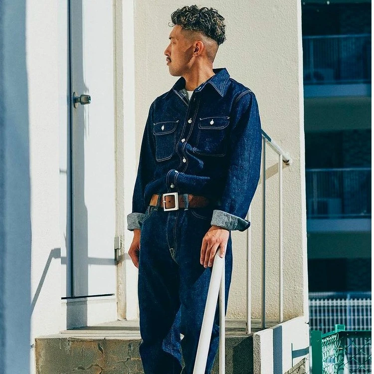 SAMURAI JEANS武士牛仔SJWS-SC01武士棉丹宁牛仔衬衫10oz赤耳复古