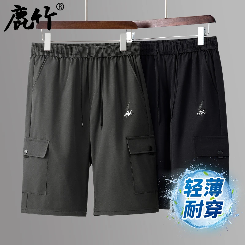 2025夏季爆款爸爸装休闲短裤中老年男士抽绳五分裤子男中年高腰裤