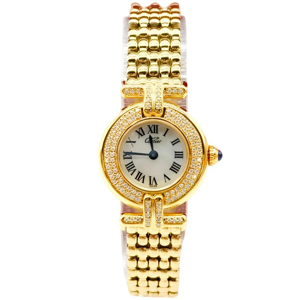 99新 Cartier/卡地亚 金旋风后盘后钻石英24盘dr