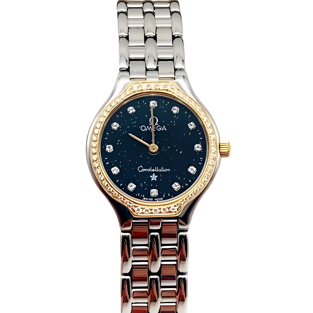 99新 Omega/欧米茄 碟飞星空盘钻刻后盘后钻石英23盘tw
