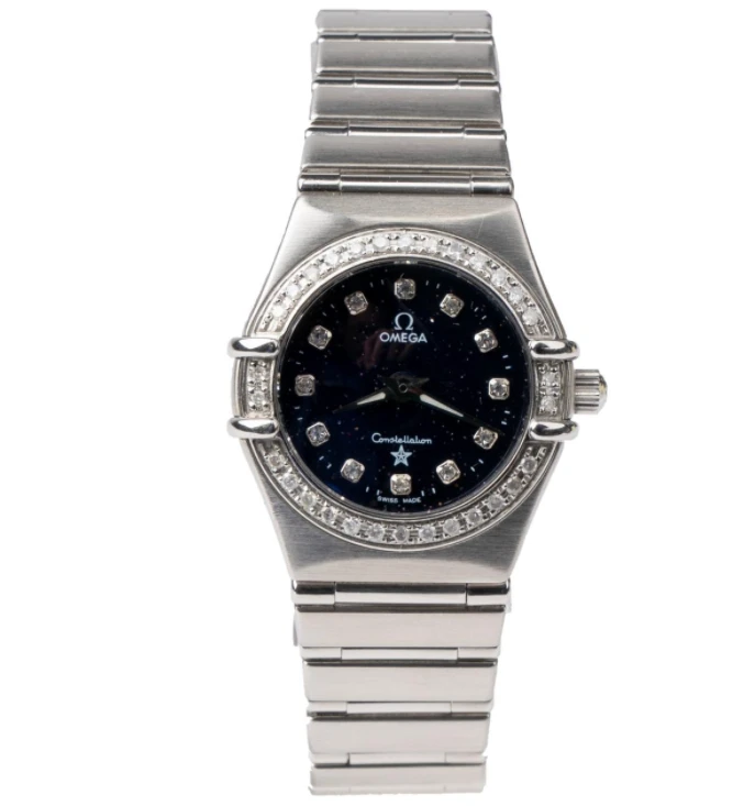 99新 Omega/欧米茄 欧米茄星座22.5盘钢带款银针外圈后镶钻石英dr