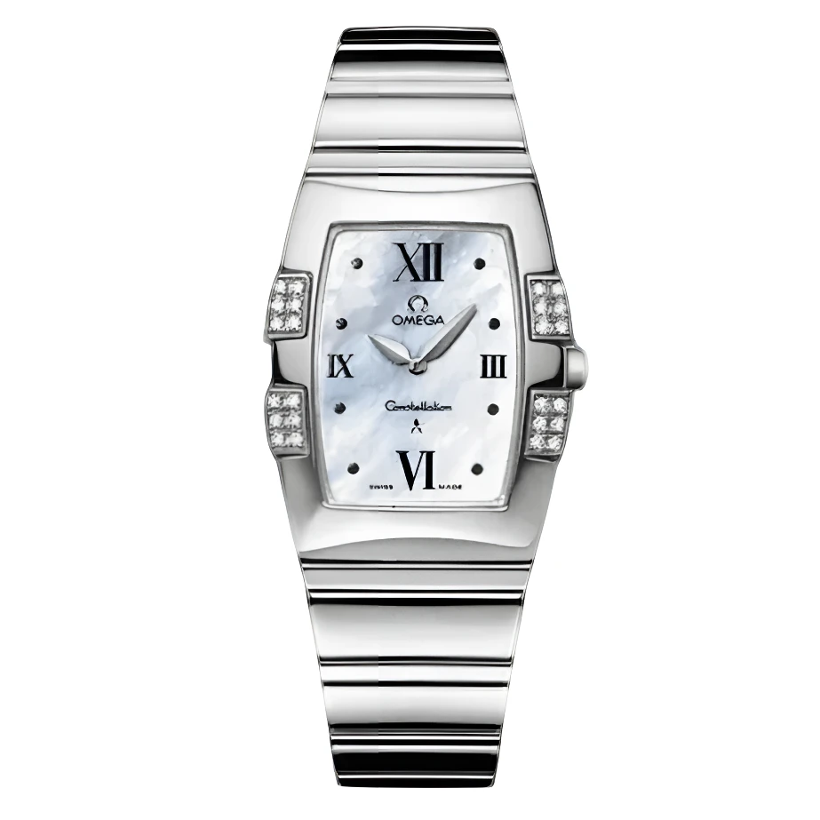 95新 Omega/欧米茄 星座贝母盘原盘后钻石英25*32.5盘tw