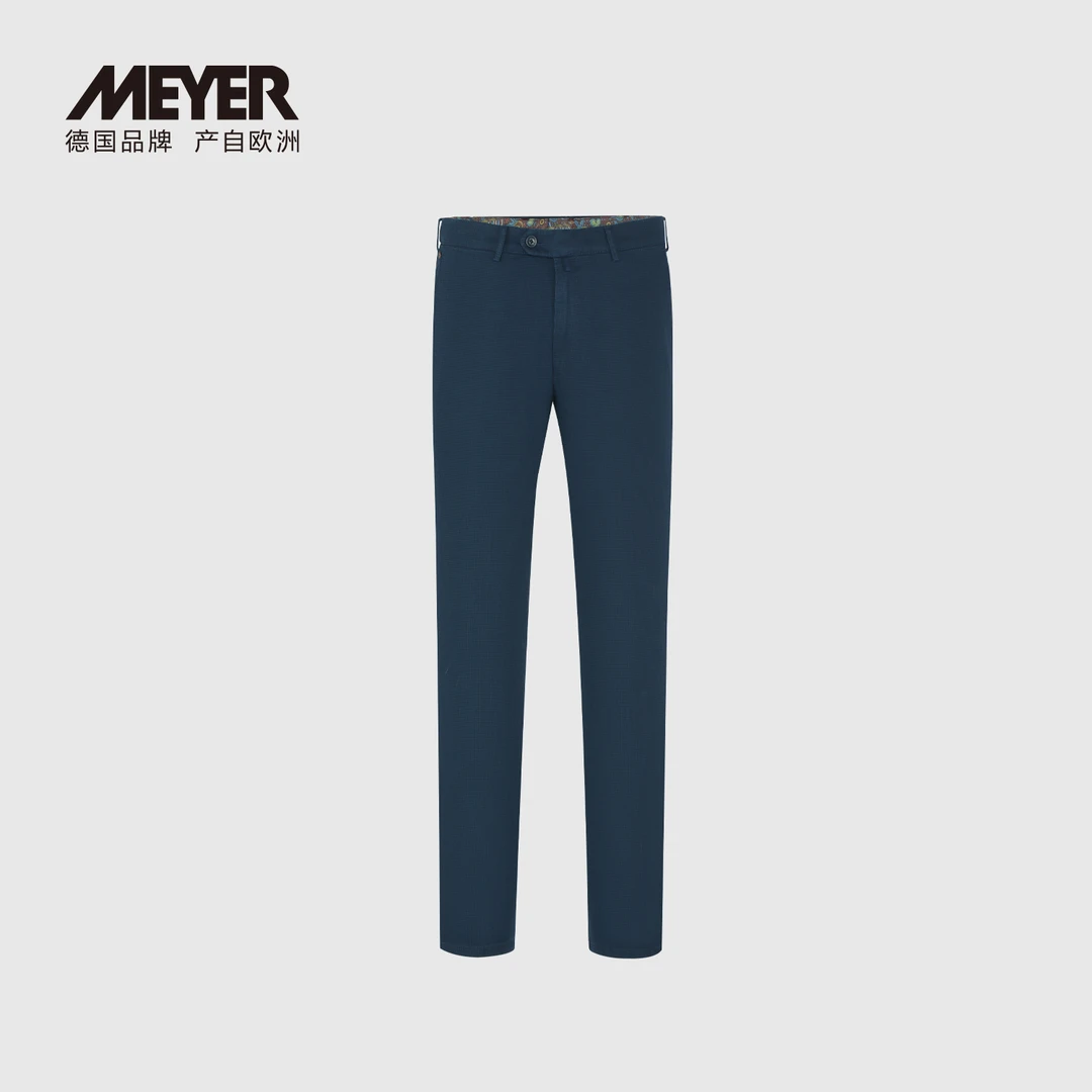 MEYER德国迈雅 秋季休闲裤男标准版时尚千鸟格蓝色27618-MONZA-C