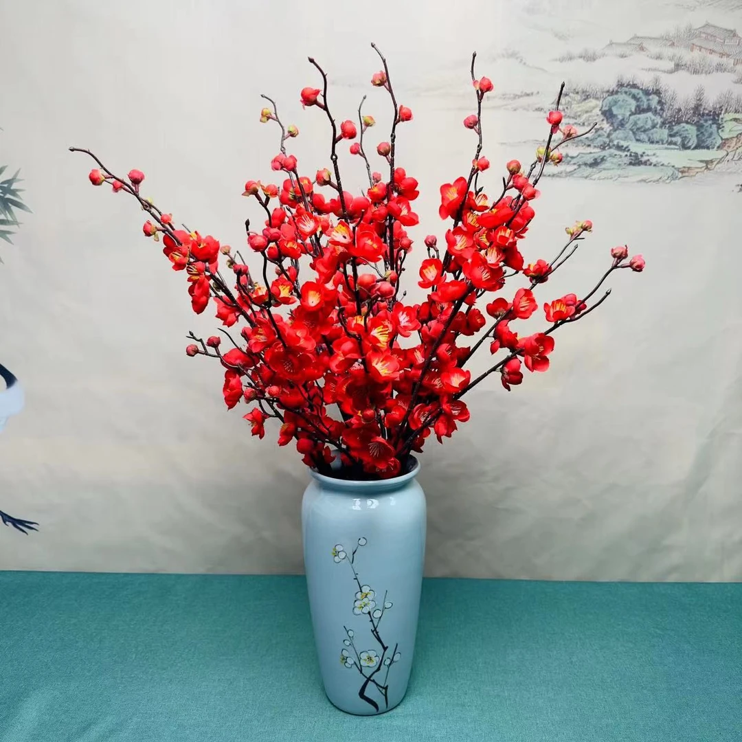 仿真花蜡梅花花瓶套装摆件家居装饰电视柜茶几沙发办公桌插花摆放
