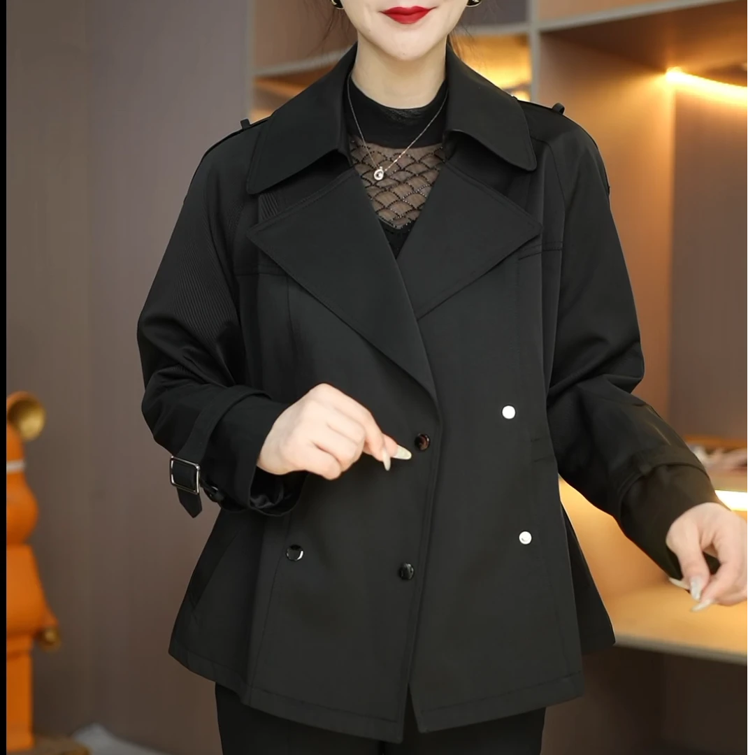 西装领风衣女早秋款2024新款爆款小个子短款时尚春秋休闲女士外套