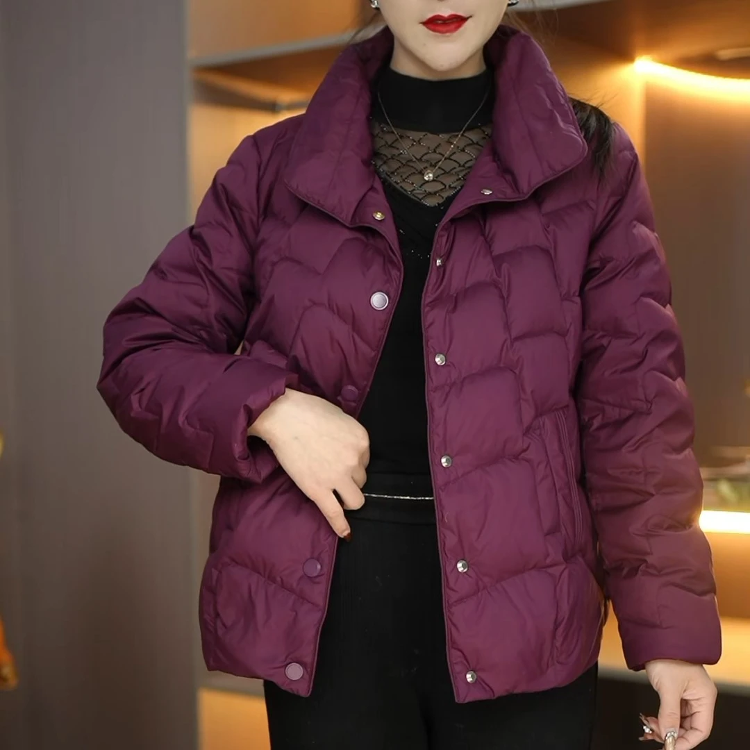 冬季白鸭绒保暖大气休闲显瘦羽绒服L-5XL