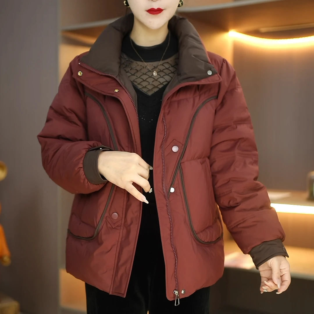 【莫瑞】九江羽绒服女冬2025新款小个子气质品牌高级感妈妈短款外套