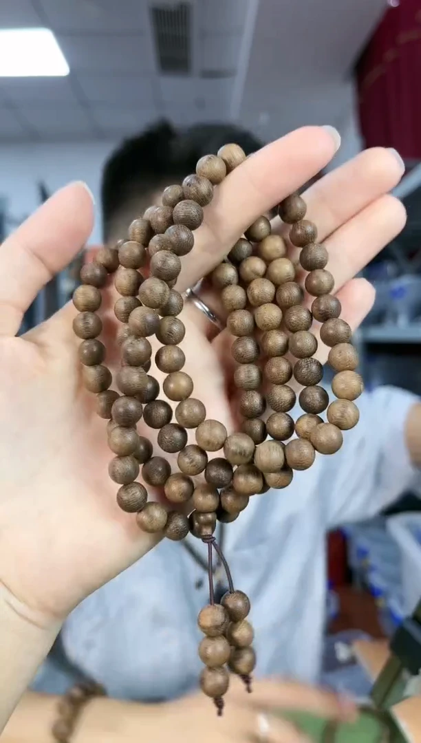 【闪购商品】沉香手串虫漏老料Z@@QC0034