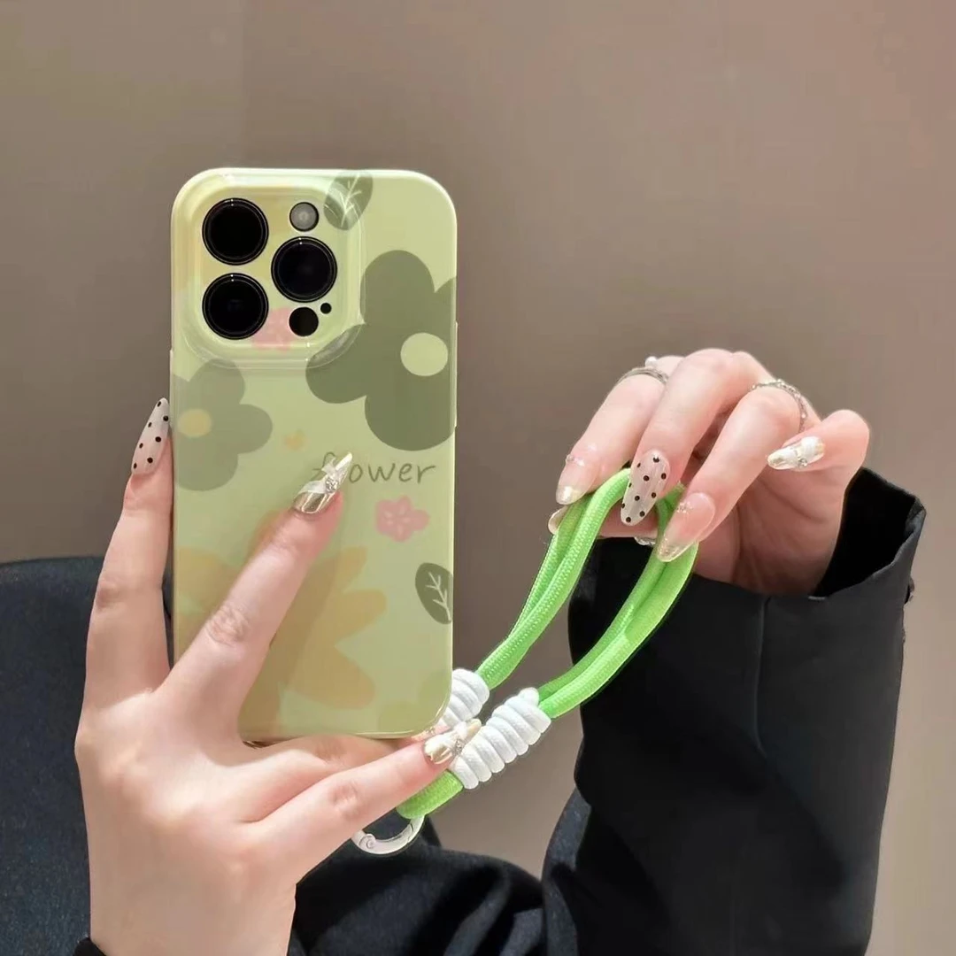 适用于苹果15PRO简约华为小米OPPOVIVO小众ins花全包手机壳防摔潮