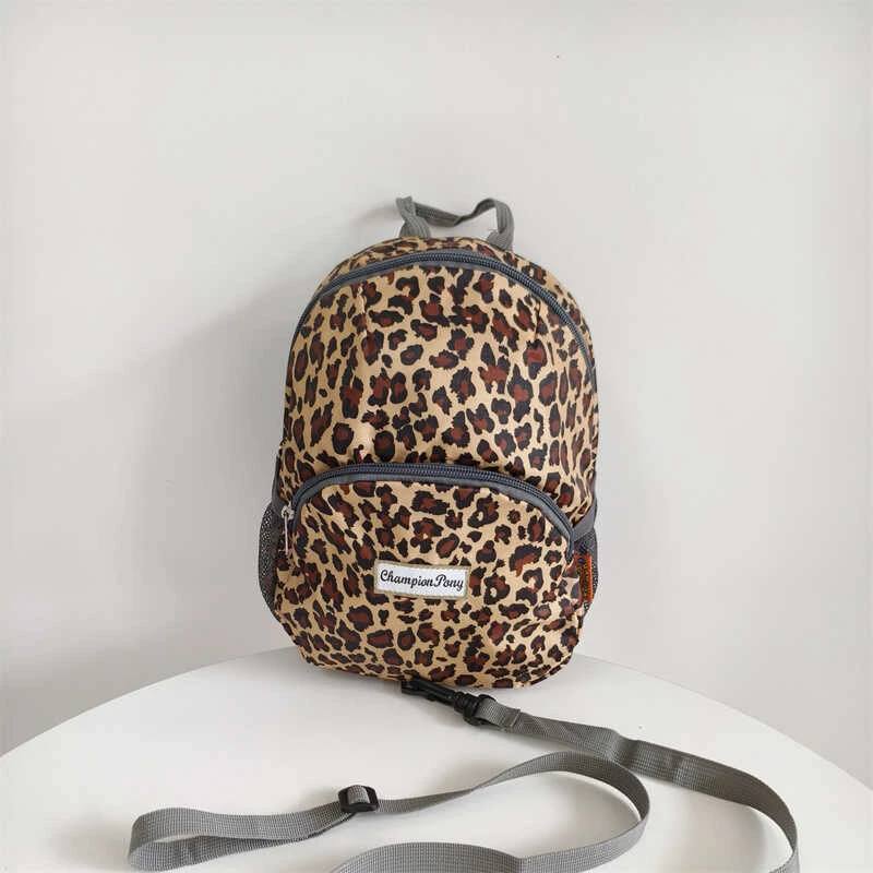 儿童双肩包2025新款时尚豹纹迷你小背包女童外出旅游轻便幼儿书包