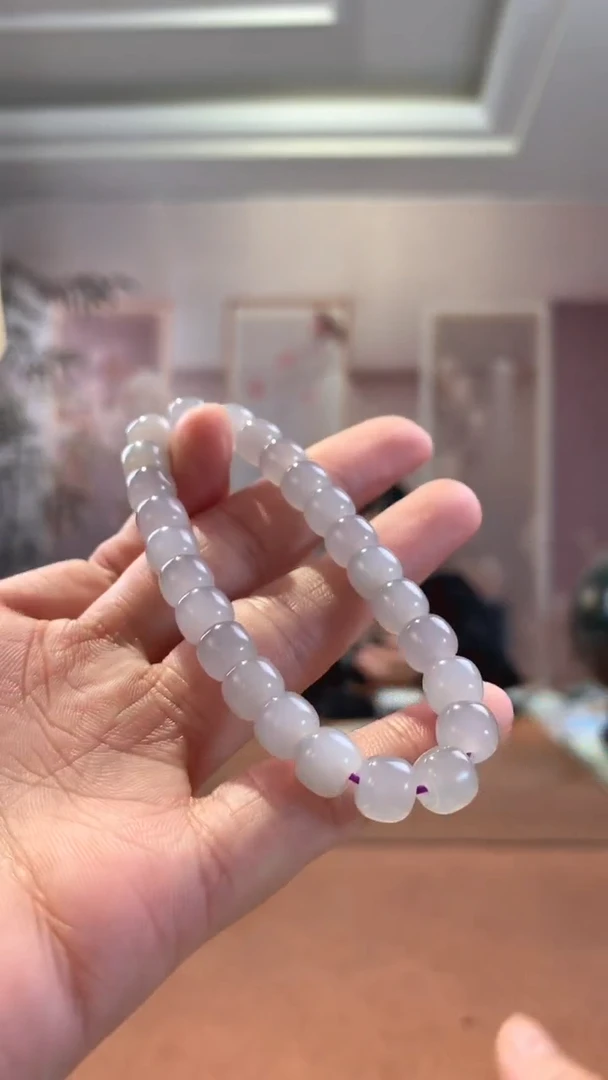 【闪购商品】和田玉珠串未镶嵌烟紫老型手串