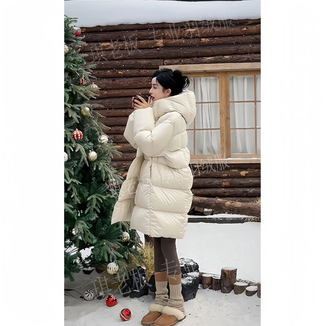 泡芙羽绒服女中长款韩版宽松加厚气质过膝连帽时尚保暖冬季外套潮