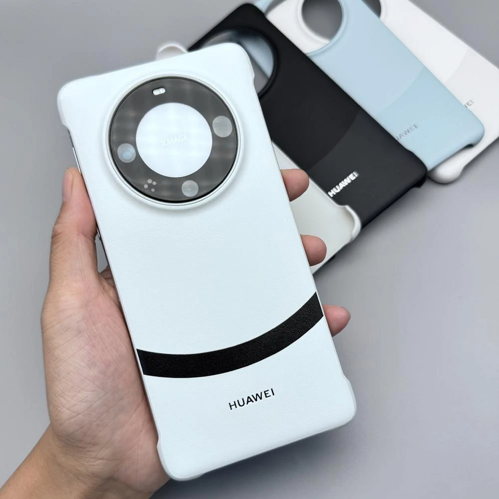 适配于秒变顶配宣白华为mate60pro手机保护壳新款素皮魅特6保护套