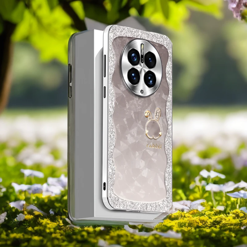适用于肤感流沙墨色兔华为mate60pro手机保护壳mate50新款保护套