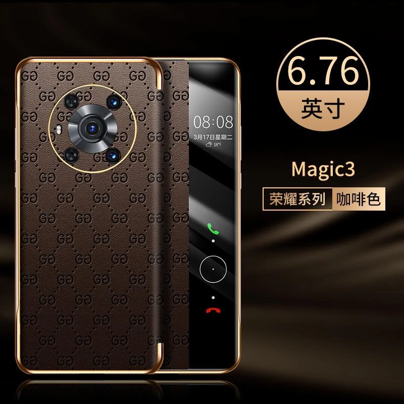 适配于荣耀Magic3pro手机保护壳翻盖honorMagic4皮套3至臻保护套