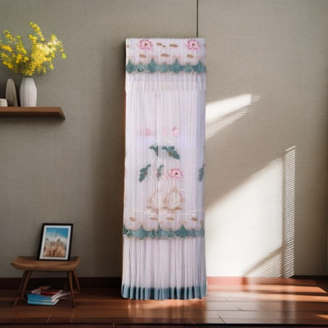 家用简约柜机空调罩子蕾丝开机不取罩卧室客厅立式套柜罩柜式圆形