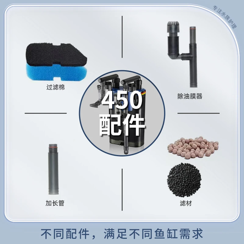 德国安彩EX-450配件滤材 鱼缸过滤棉生化棉活性炭棉加长管 转子