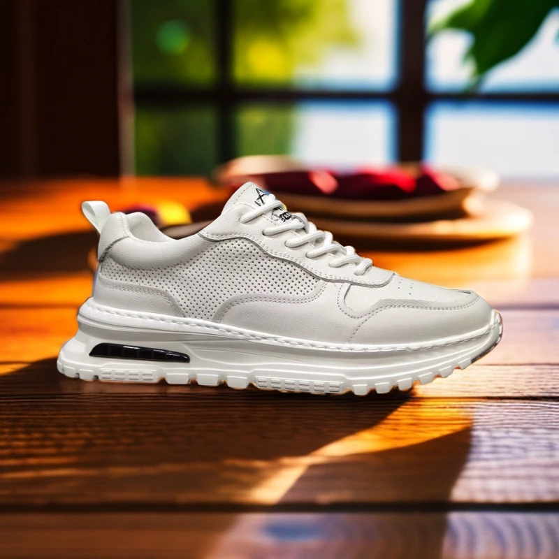 稀缺捡漏外贸欧洲站秋季潮鞋头层牛皮厚底老爹鞋百搭运动小白鞋男