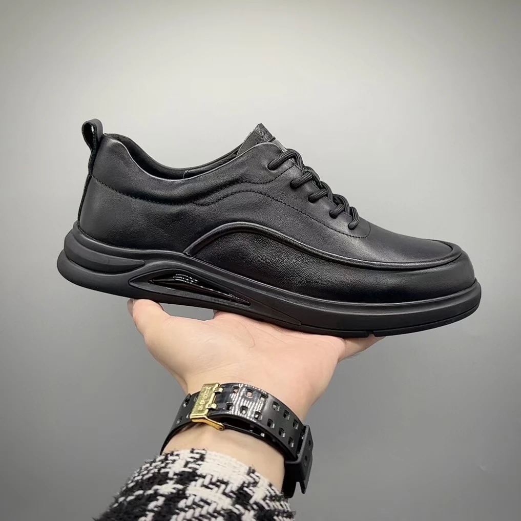 新款男士牛皮皮鞋软底透气舒适百搭休闲商务男鞋
