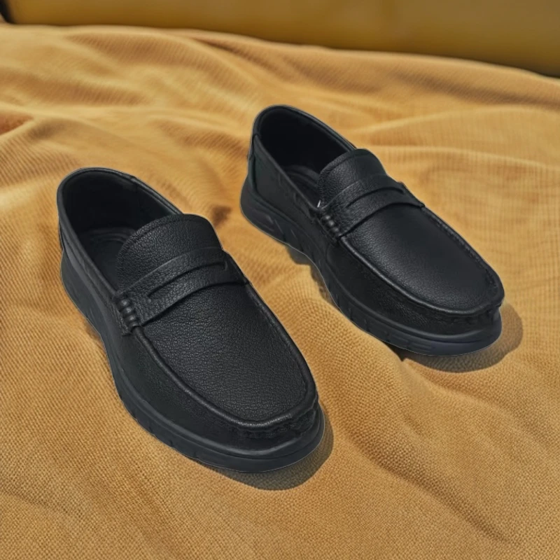 温州男鞋四季爆款真皮商务休闲鞋百搭中年皮鞋头层羊皮软底爸爸鞋