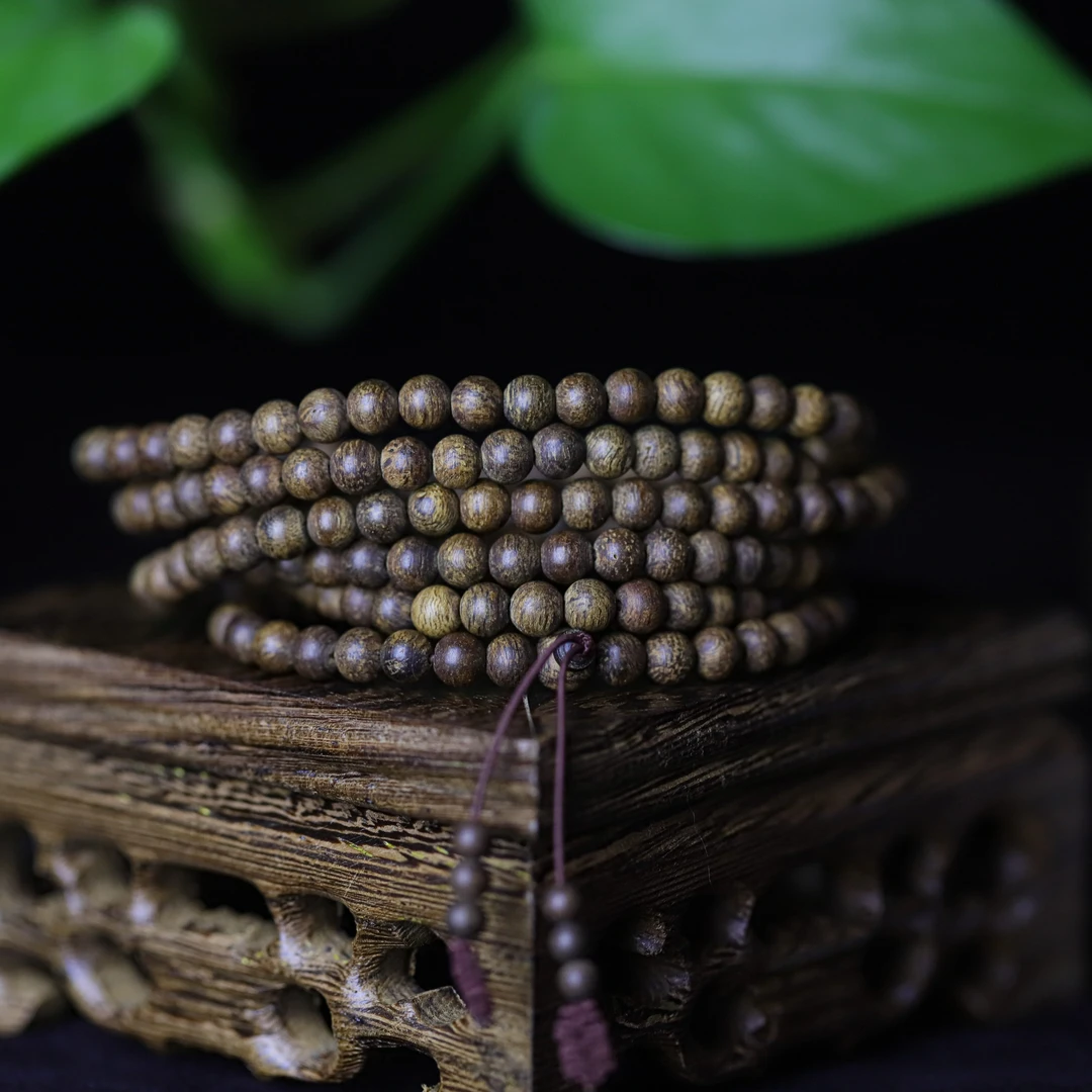 【沉水级】#090印尼加亚布拉天然野沉香手串0.4cm约13克