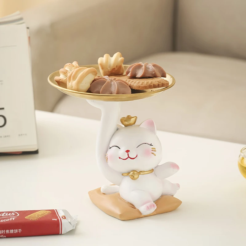 创意招财猫钥匙收纳摆件进门入户玄关家居装饰品乔迁新居开业礼物