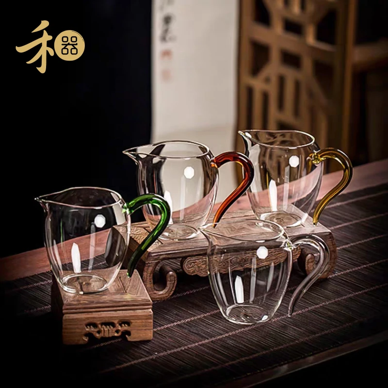 禾器晶彩翊口茶海玻璃公道杯