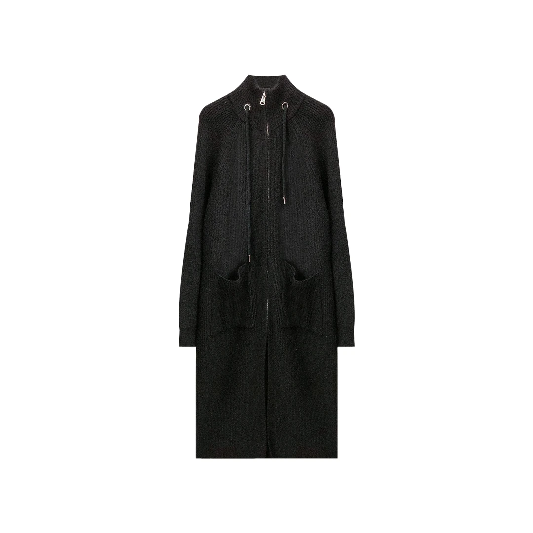 【珊姐】MY726秋冬新款立领拉链开衫毛衣百搭宽松过膝百搭长款外套