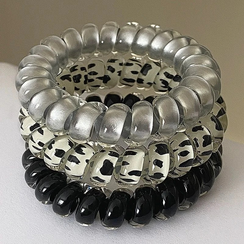 牛乳波点~高弹力粗款电话线发圈 耐用不易断不伤发头绳2024新