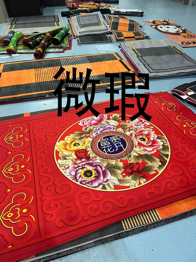 【微瑕1-100】水晶绒金钻绒硅胶泥金丝绒印花卧室床边入户地垫