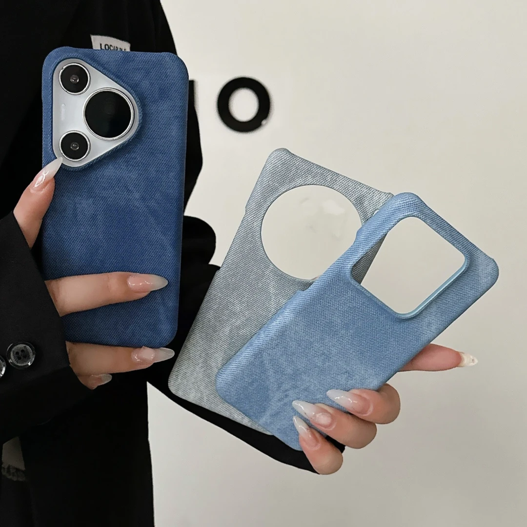 牛仔纹华为P80Pro手机壳小众findx8u小米15插卡X200荣耀magic7Pro