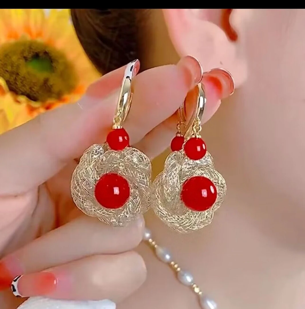 925银针耳饰 【319号】高级感时尚重工花朵轻奢百搭简约耳环