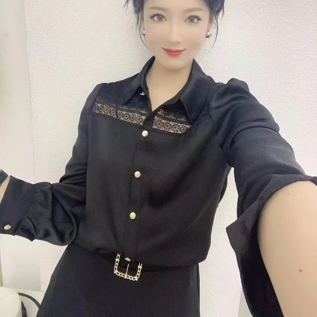 2024秋季新款高级感长袖衬衫女小众气质洋气通勤职业装显瘦衬衣