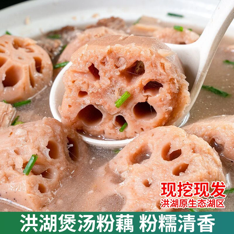 洪湖正宗煲汤粉藕九孔莲藕新鲜带泥现挖现发糯米藕湖北藕汤1斤5斤