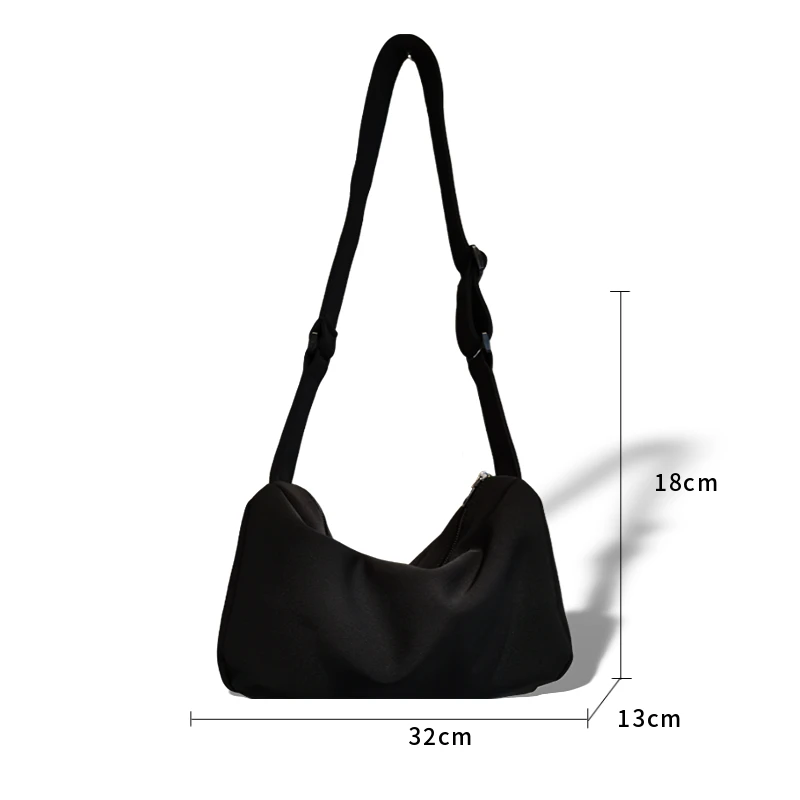 【一朵穿搭】日常简约方形织物单肩包时尚百搭休闲软面斜跨包腋下包