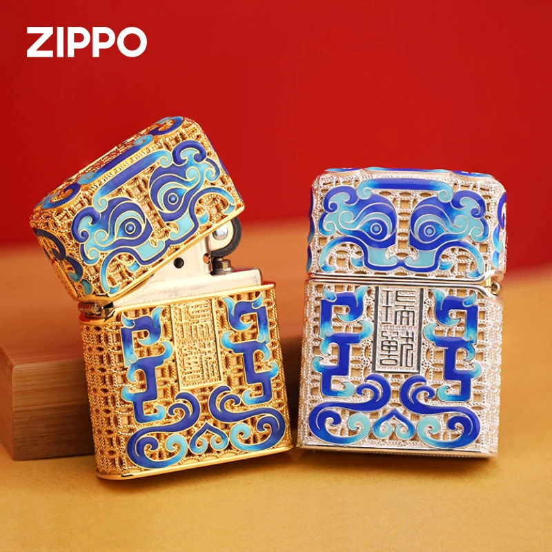 ZIPPO打火机【同城优选】花丝珐琅 瑞兽金、银防风火机 送礼男士收藏