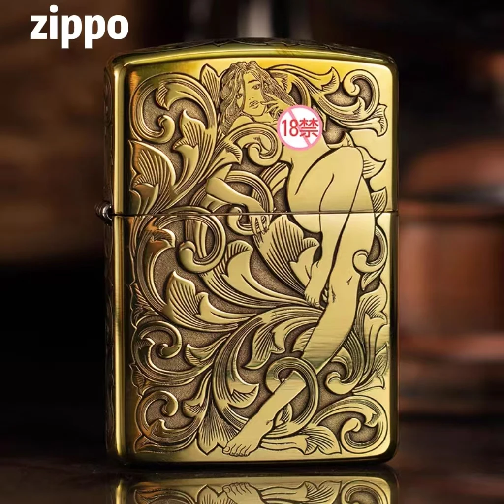 ZIPPO/之宝打火机正版3D立体财色双收黄铜盔甲防风收藏 XBL-DYJ1