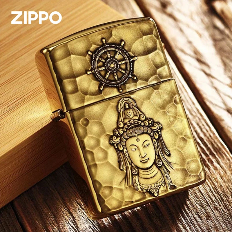 ZIPPO打火机正品 蚊版浮雕观心盔甲机防风正版火机送男士DY9812FD