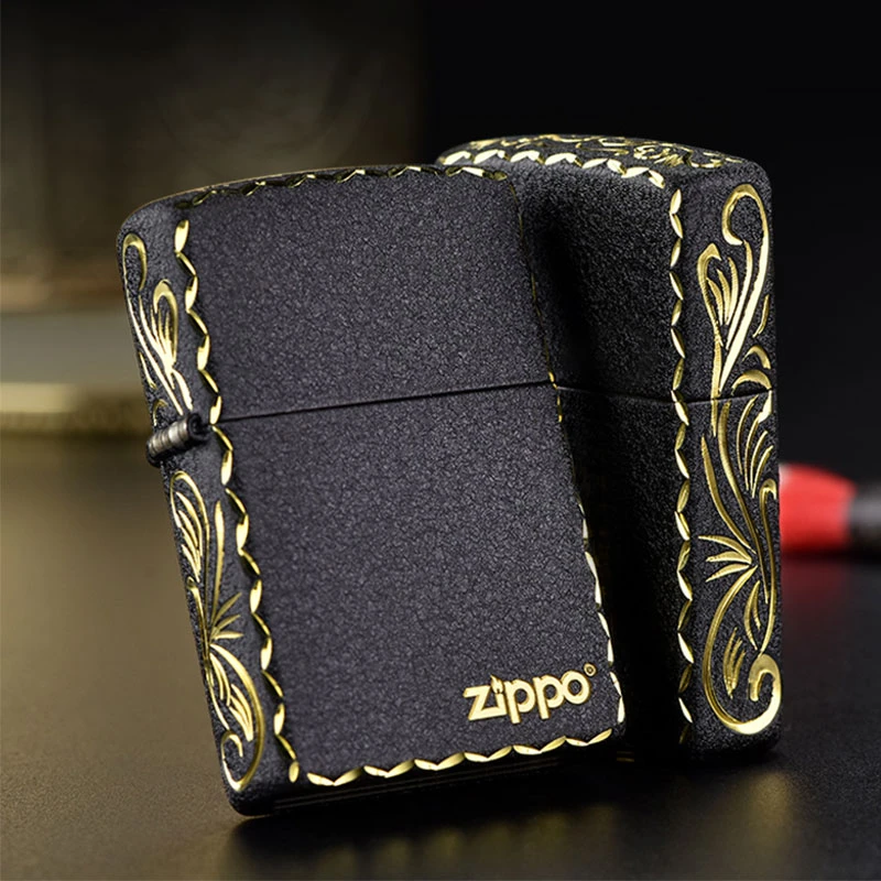 ZIPPO/之宝打火机【同城优选】正版精雕黑裂漆定制款免费刻字男DYJ1