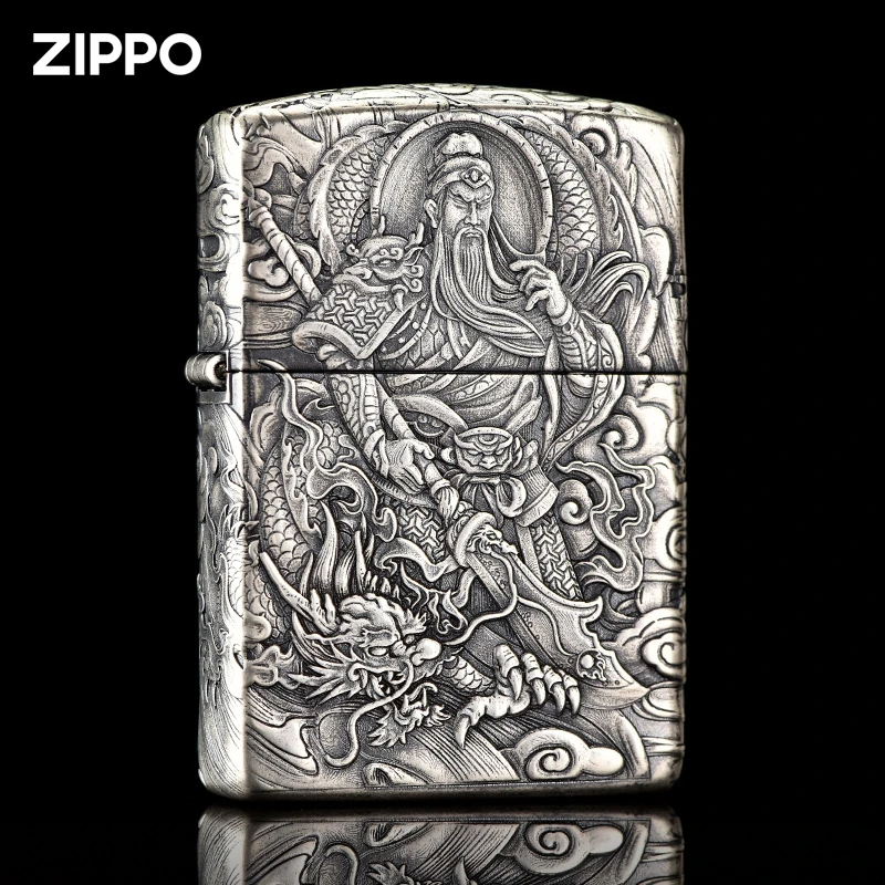 ZIPPO打火机正版盔甲五面浮雕关公 原装正品男士收藏送礼重甲之宝