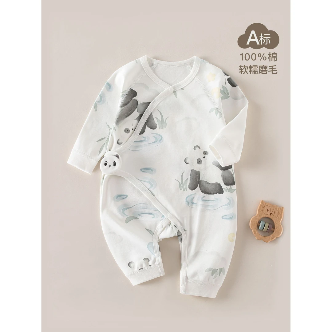 婴儿幼儿衣服春秋a类纯棉长袖包屁衣男女宝宝无骨新生儿连体衣
