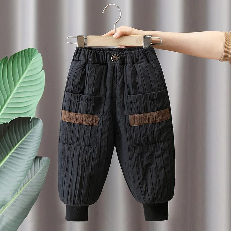 宝宝幼儿夹棉棉裤加绒加厚一条过冬保暖裤子中小童韩系美拉德风