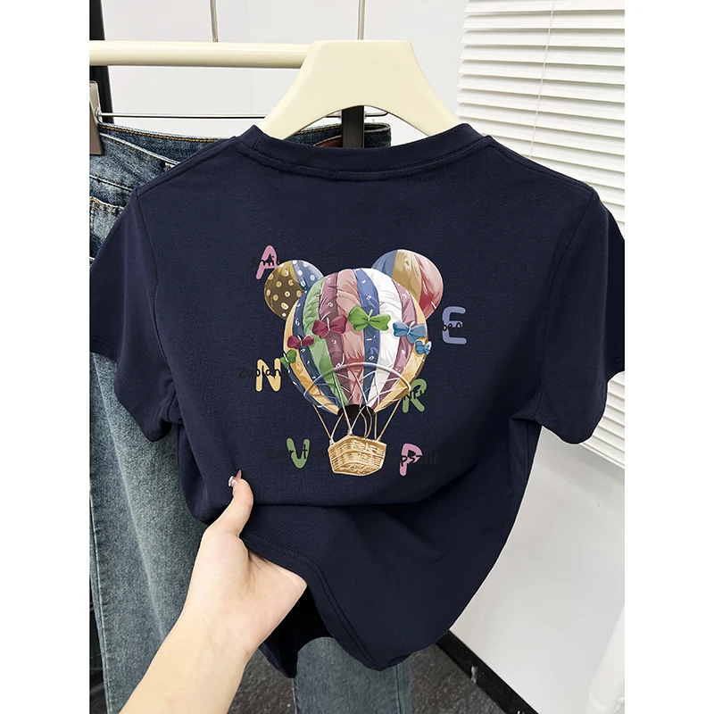 小个子洋气圆领短袖T恤女装夏季2025新款潮流时尚正肩显瘦上衣ins