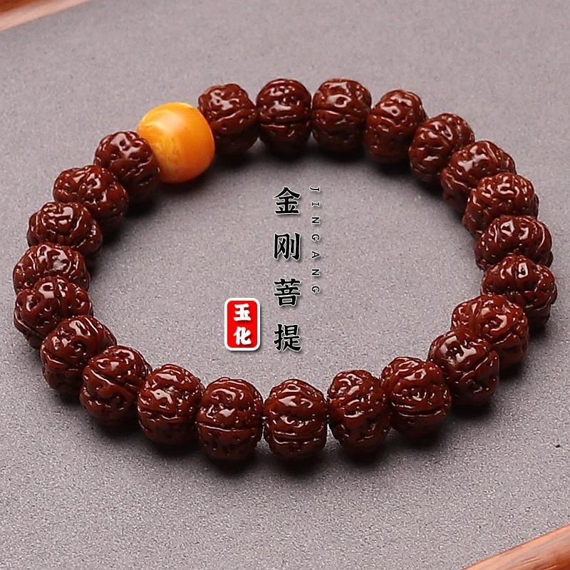 金刚菩提手串尼泊尔五瓣小金刚文玩手串玉化包浆菩提手串藏式复古