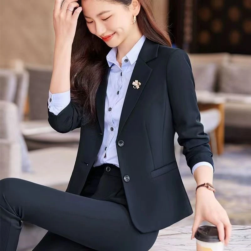 上班装套装女春秋秋冬时尚西装酒店前台女款面试正装经理工作服