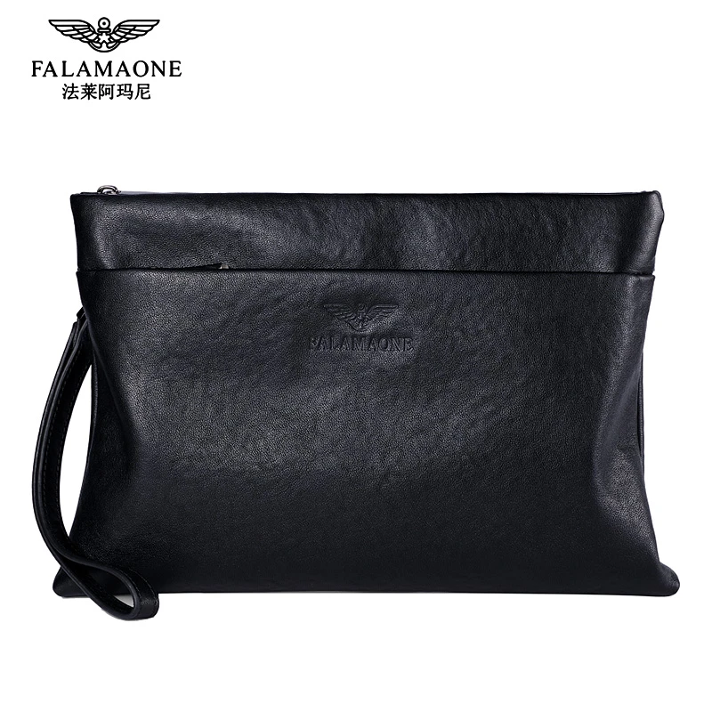 FALAMAONE/法莱阿玛尼正品轻奢男士手包头层牛皮休闲商务时尚百搭