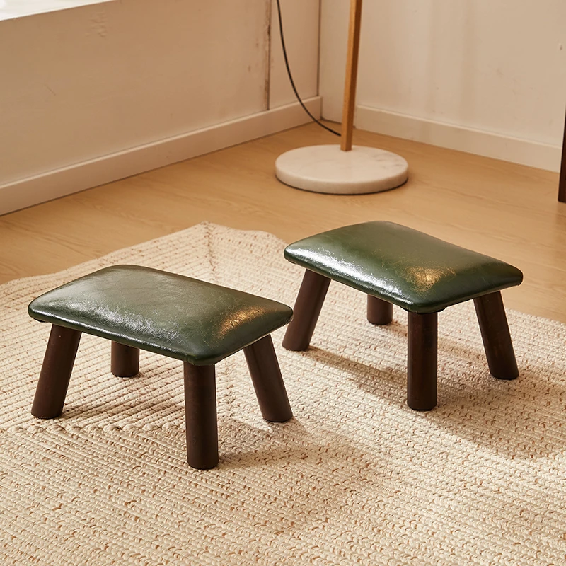 可爱小凳子实木家用小凳时尚创意茶几简约软包换鞋凳儿童凳旋转凳