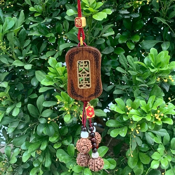 非金属木质吊坠 汽车挂件出入保平安车载吊坠古风流苏挂件绳子